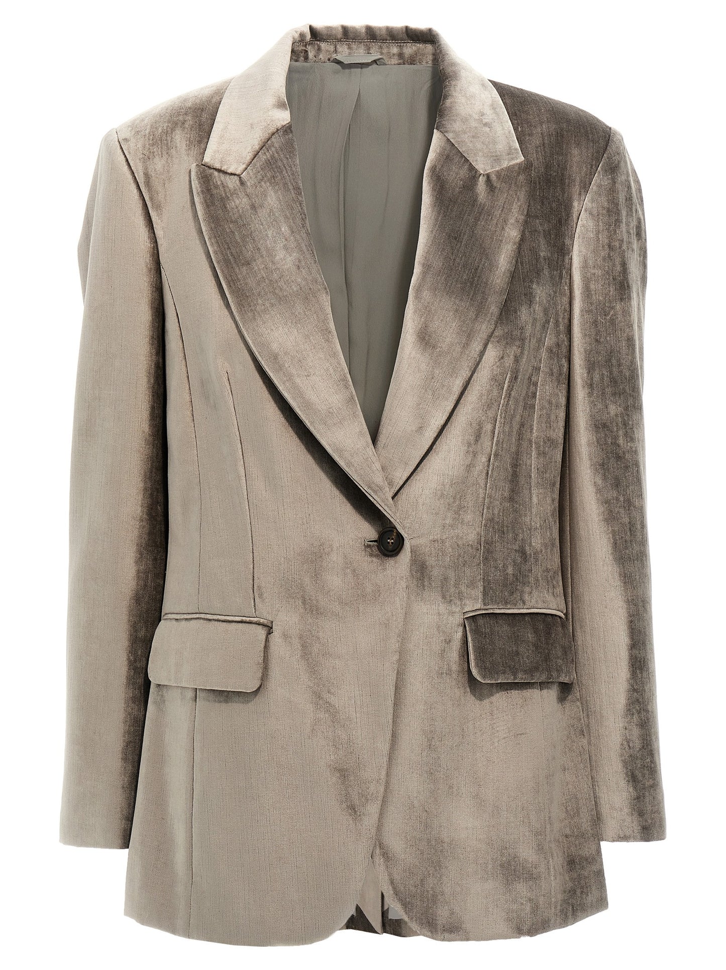 Gray Cotton Blazer