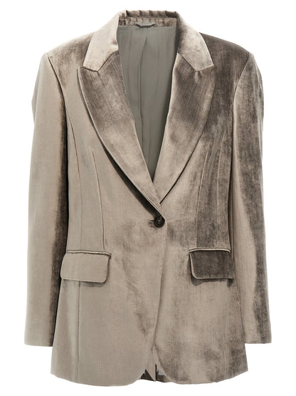 Gray Cotton Blazer