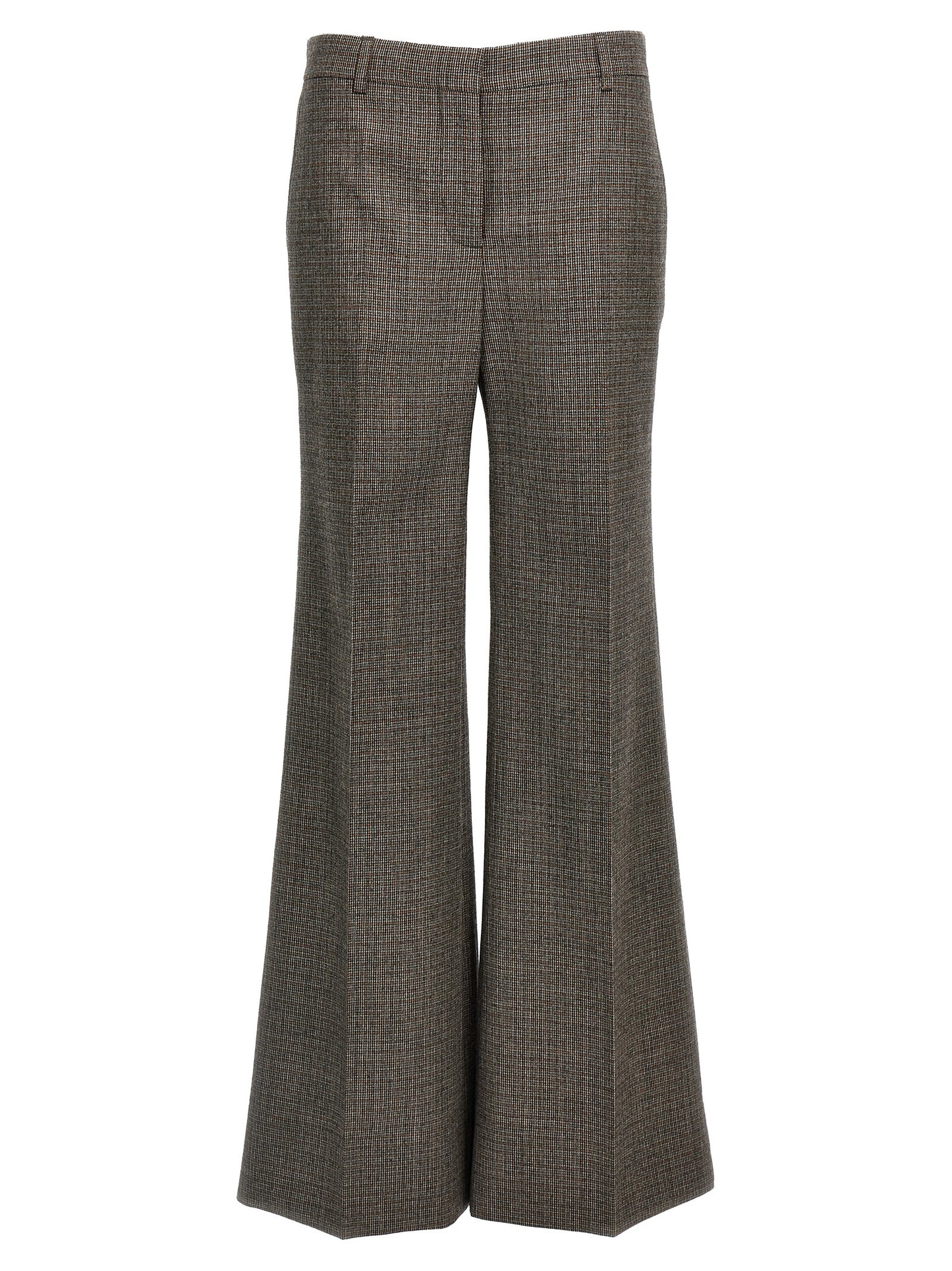 Gray Wool Flared Pants