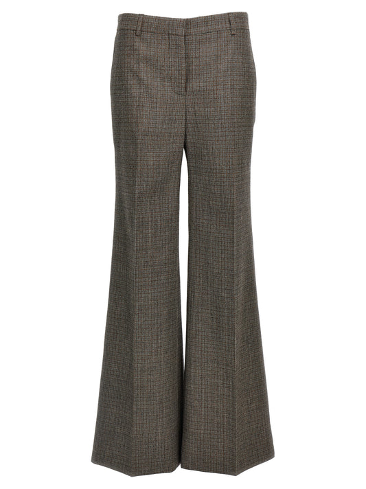 Gray Wool Flared Pants