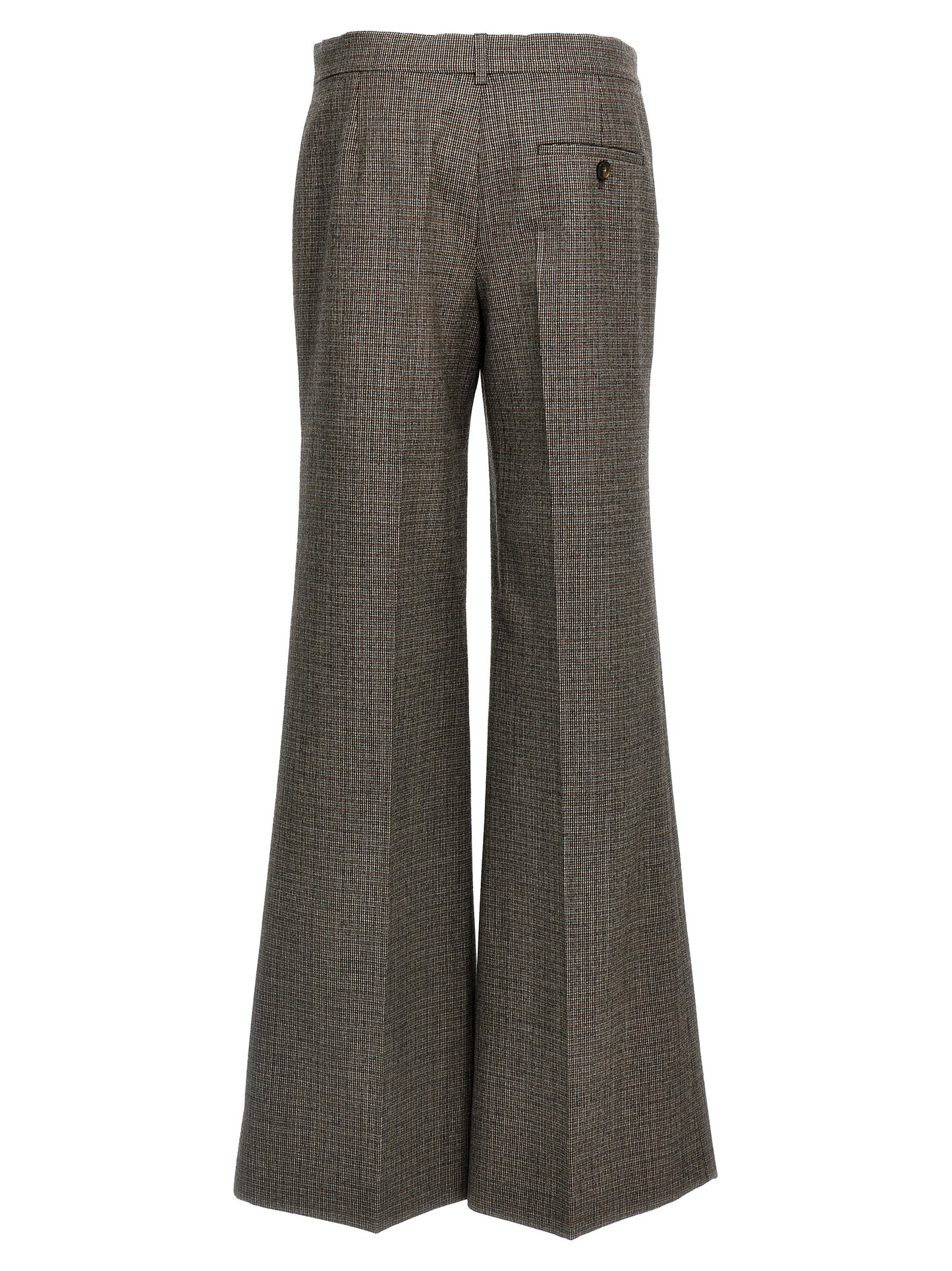 Gray Wool Flared Pants
