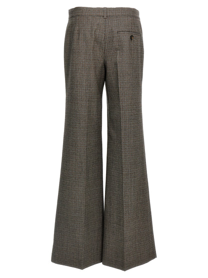 Gray Wool Flared Pants