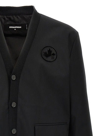 Black Wool Cardigan