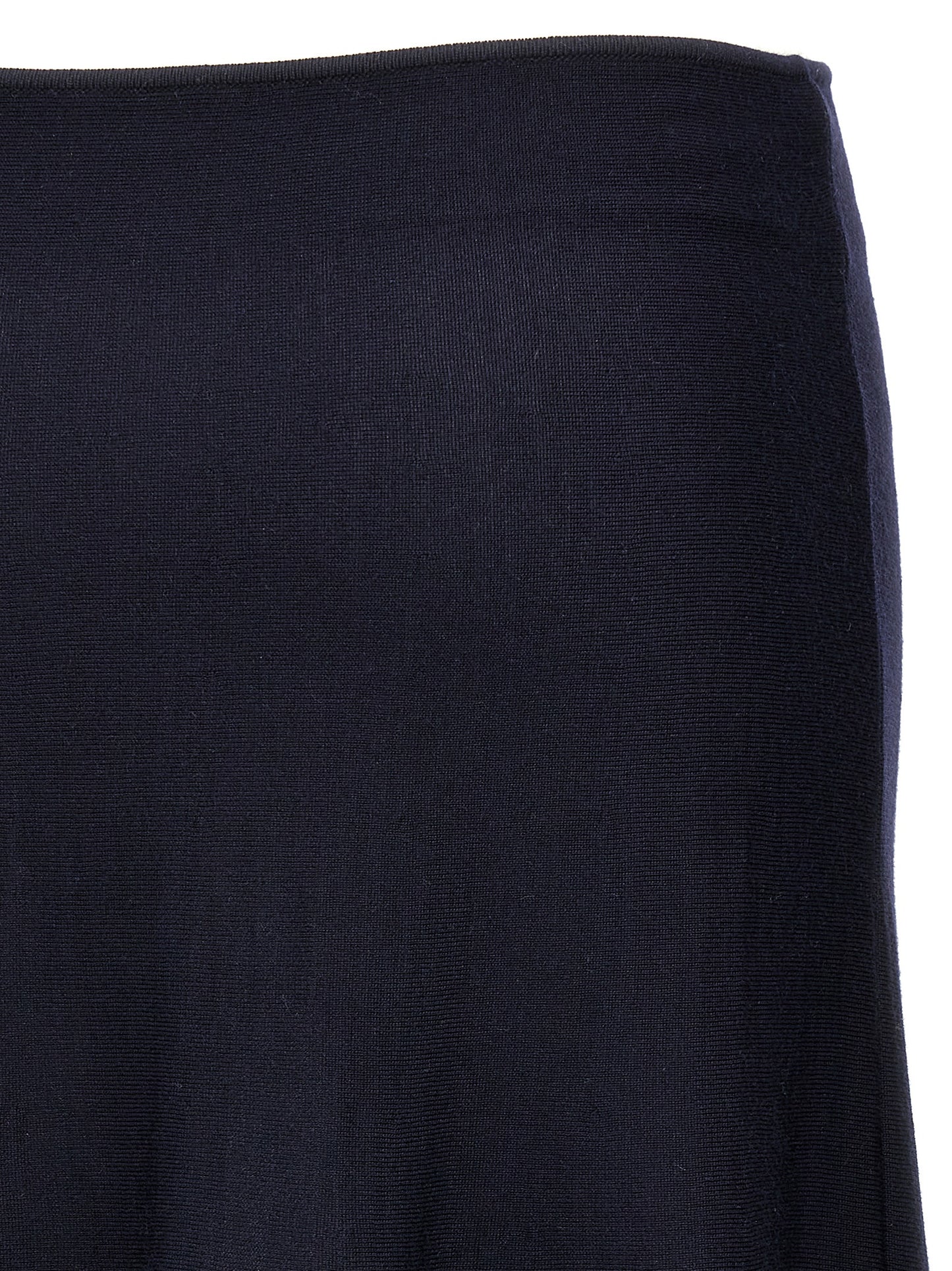 Blue Wool Midi Skirt