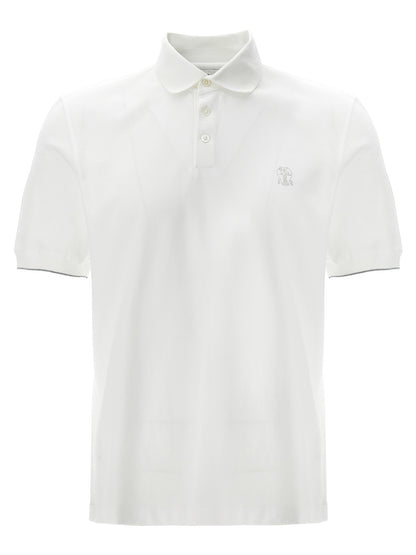 White Cotton Polo Shirt