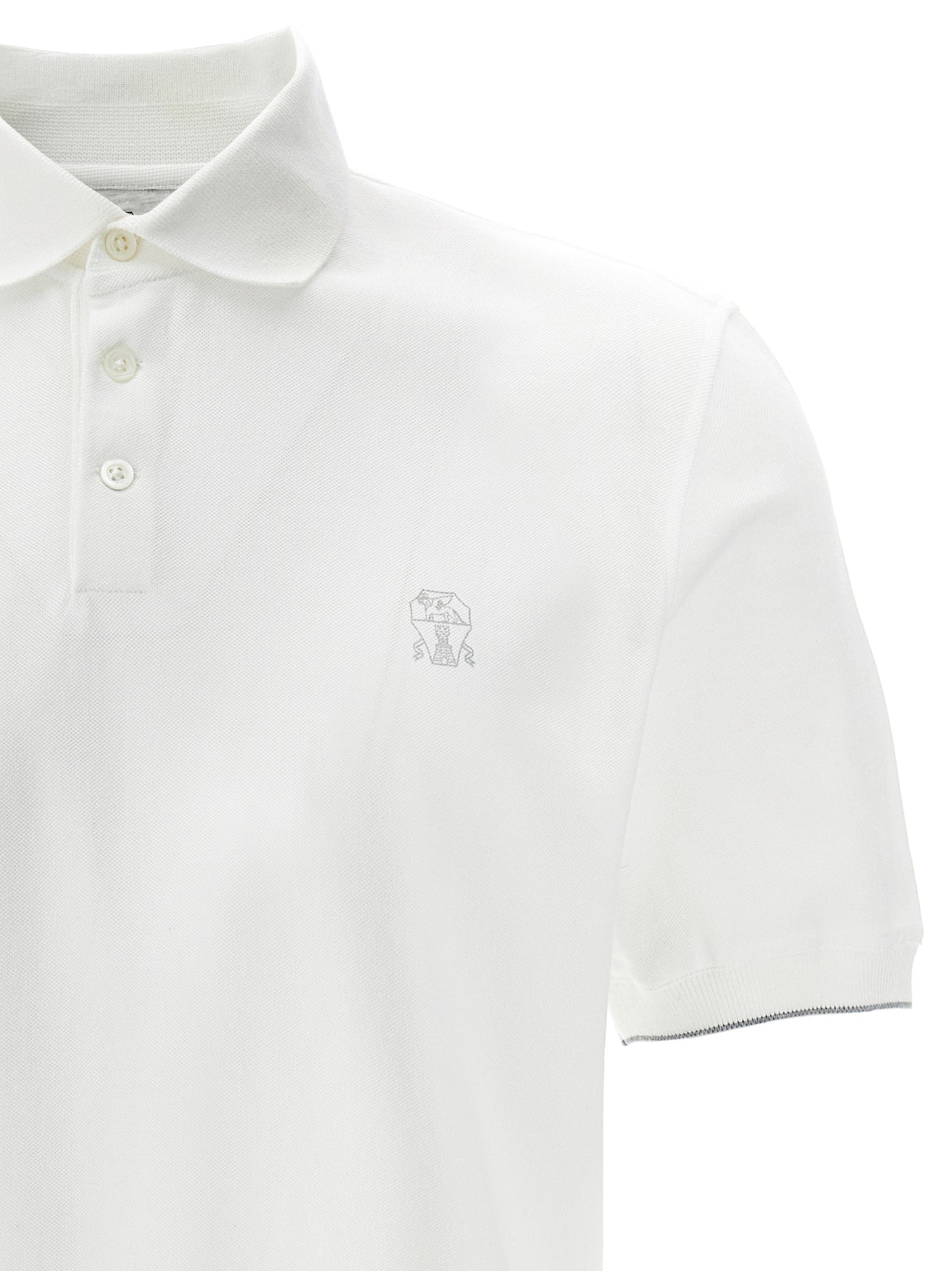 White Cotton Polo Shirt