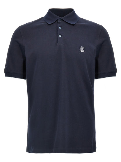 Blue Cotton Polo Shirt