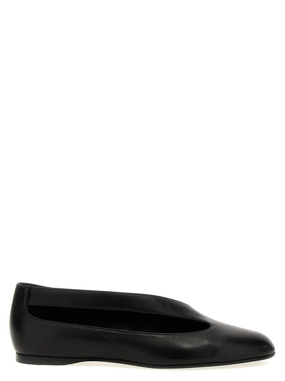 Black Lamb Leather Ballet Flats