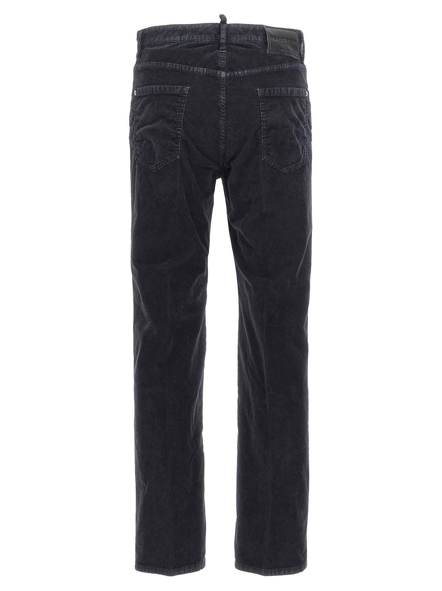 Blue Cotton Casual Pants