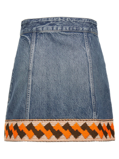 Multicolor Cotton Long Skirt