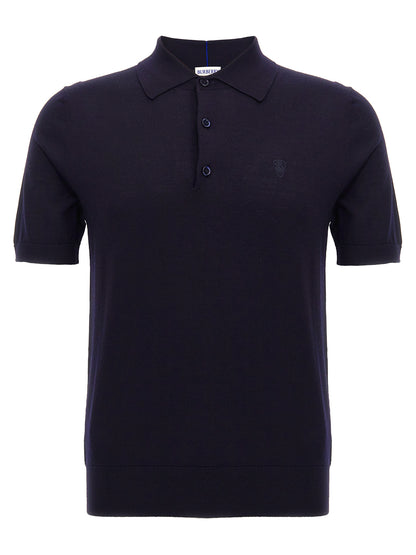 Blue Wool Polo Shirt