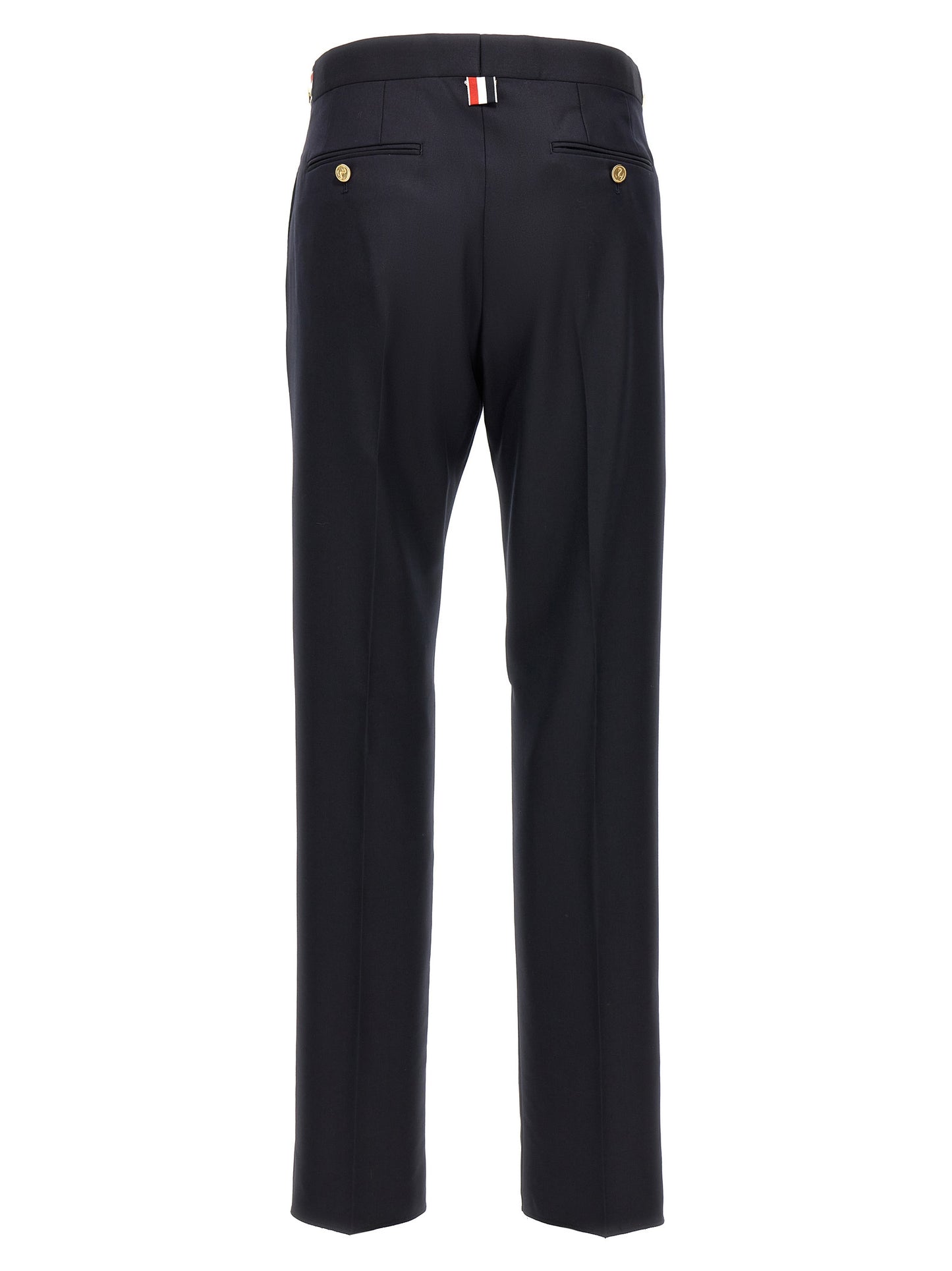 Blue Wool Casual Pants