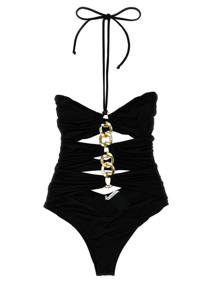 Black Polyamide One-Piece Swimsuit