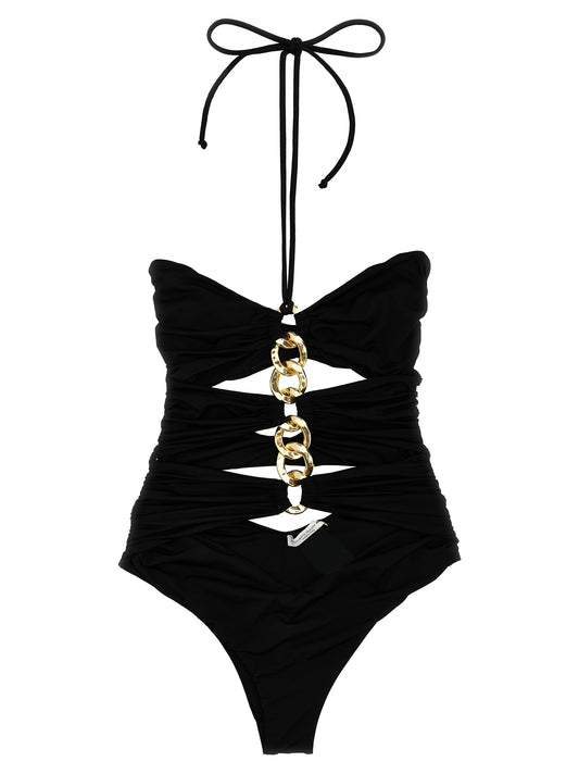 Black Polyamide One-Piece Swimsuit