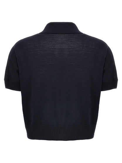 Blue Wool Shortsleeve Shirt