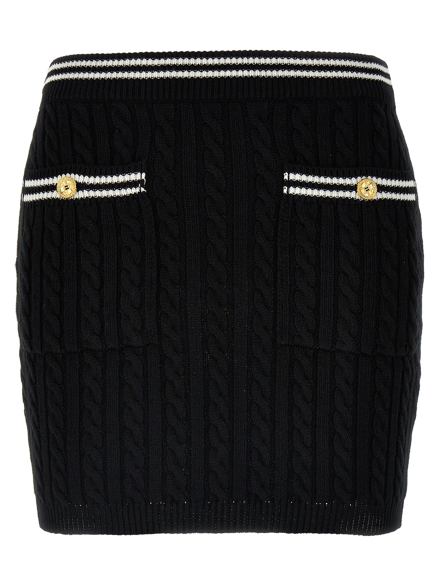 Bicolor Cotton Long Skirt
