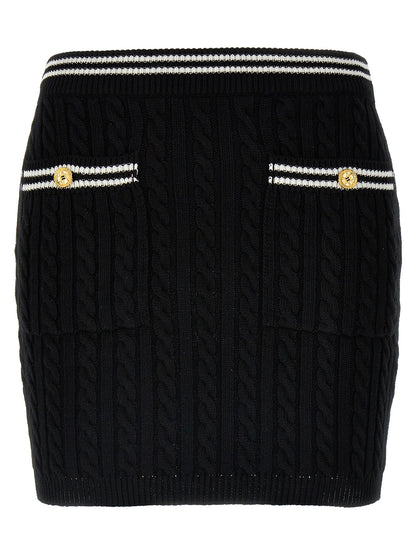 Bicolor Cotton Long Skirt