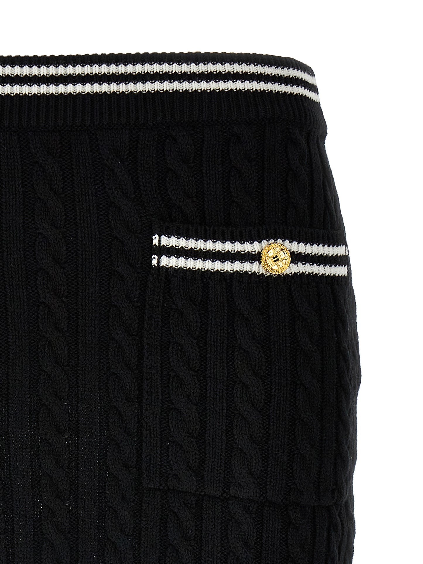 Bicolor Cotton Long Skirt