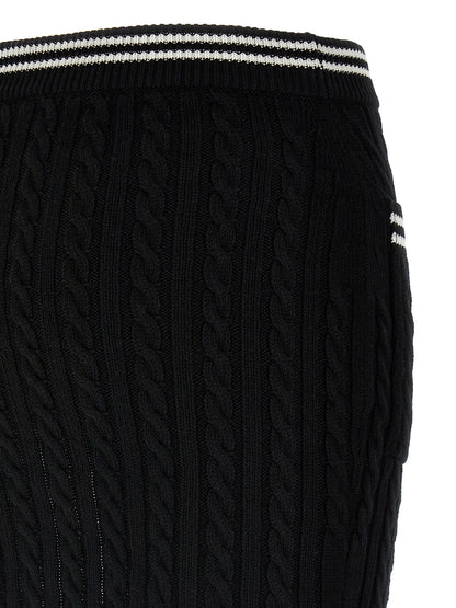 Bicolor Cotton Long Skirt
