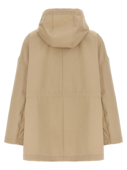 Beige Cotton Parka