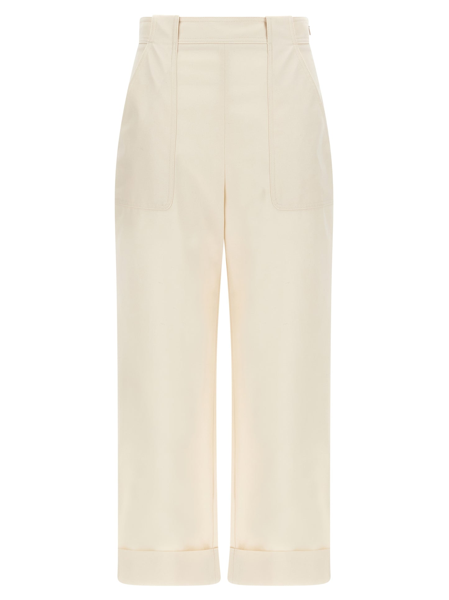 White Cotton Casual Pants