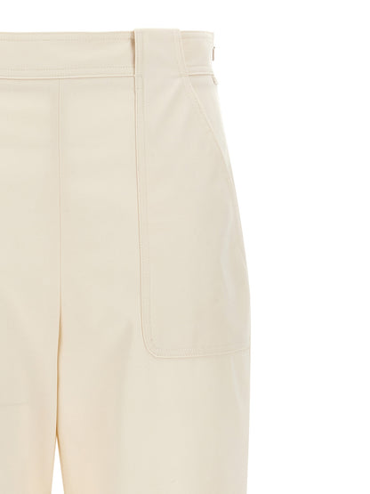 White Cotton Casual Pants