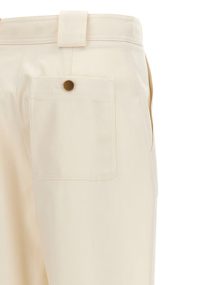 White Cotton Casual Pants