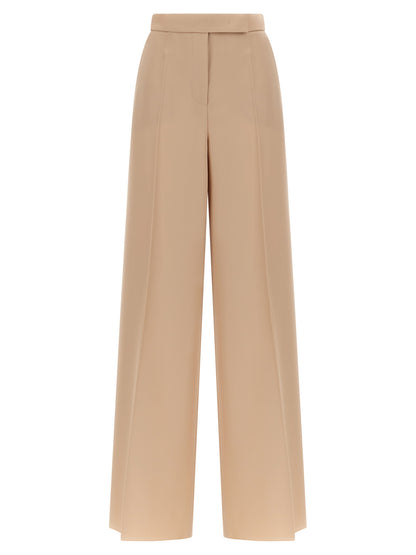 Beige Virgin Wool Casual Pants