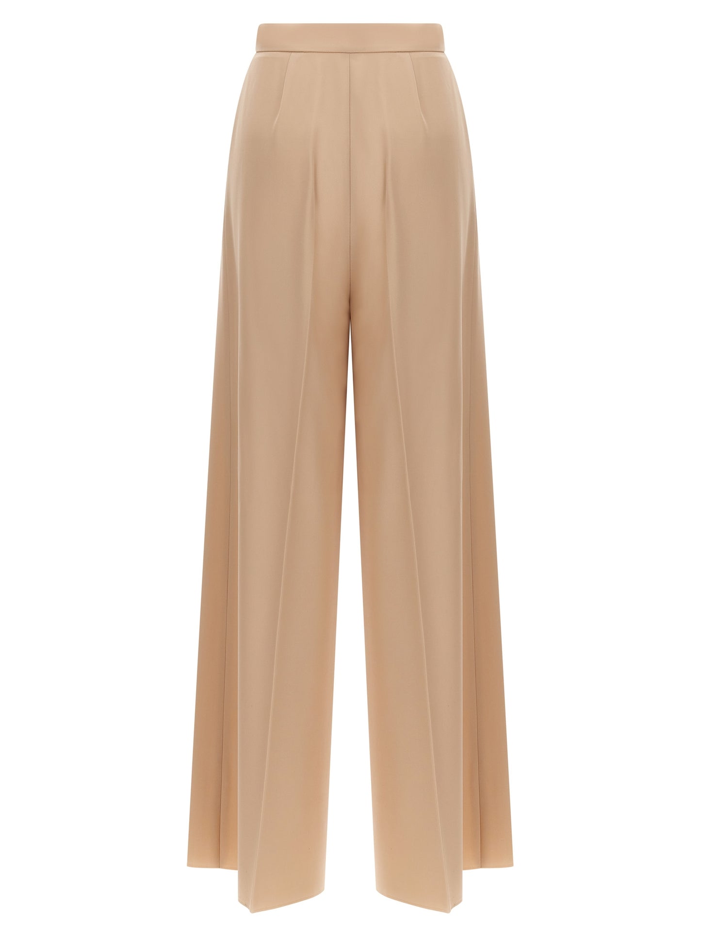 Beige Virgin Wool Casual Pants