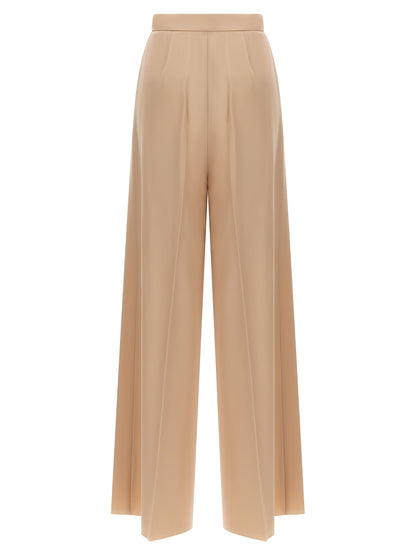 Beige Virgin Wool Casual Pants