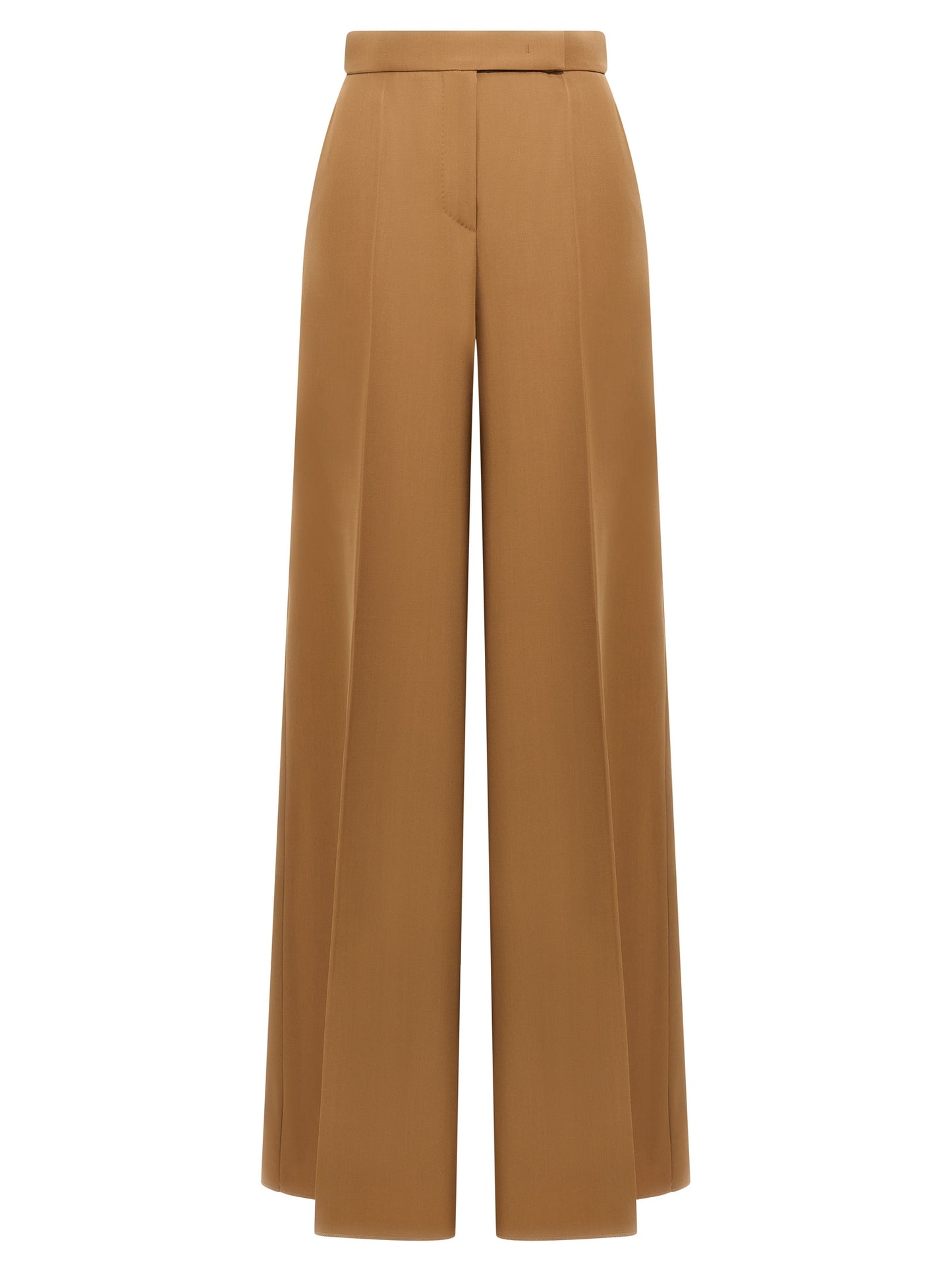 Brown Virgin Wool Casual Pants