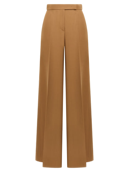 Brown Virgin Wool Casual Pants