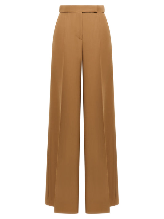 Brown Virgin Wool Casual Pants