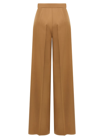 Brown Virgin Wool Casual Pants