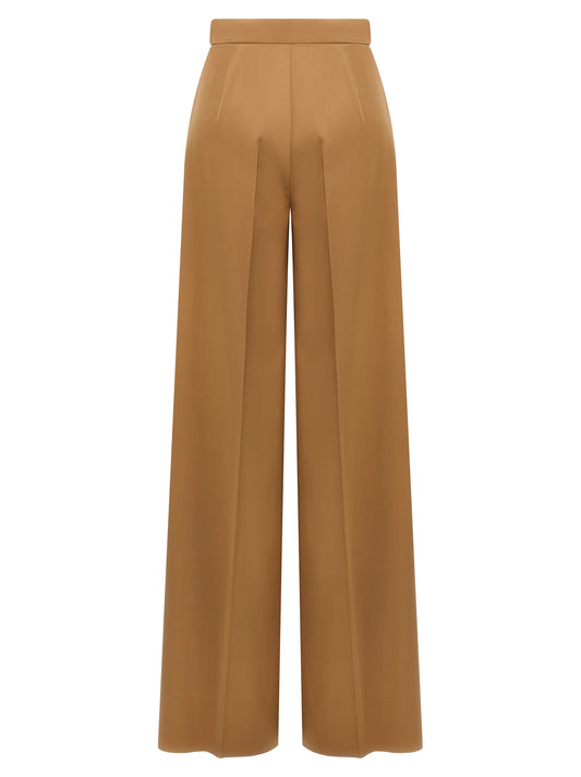 Brown Virgin Wool Casual Pants