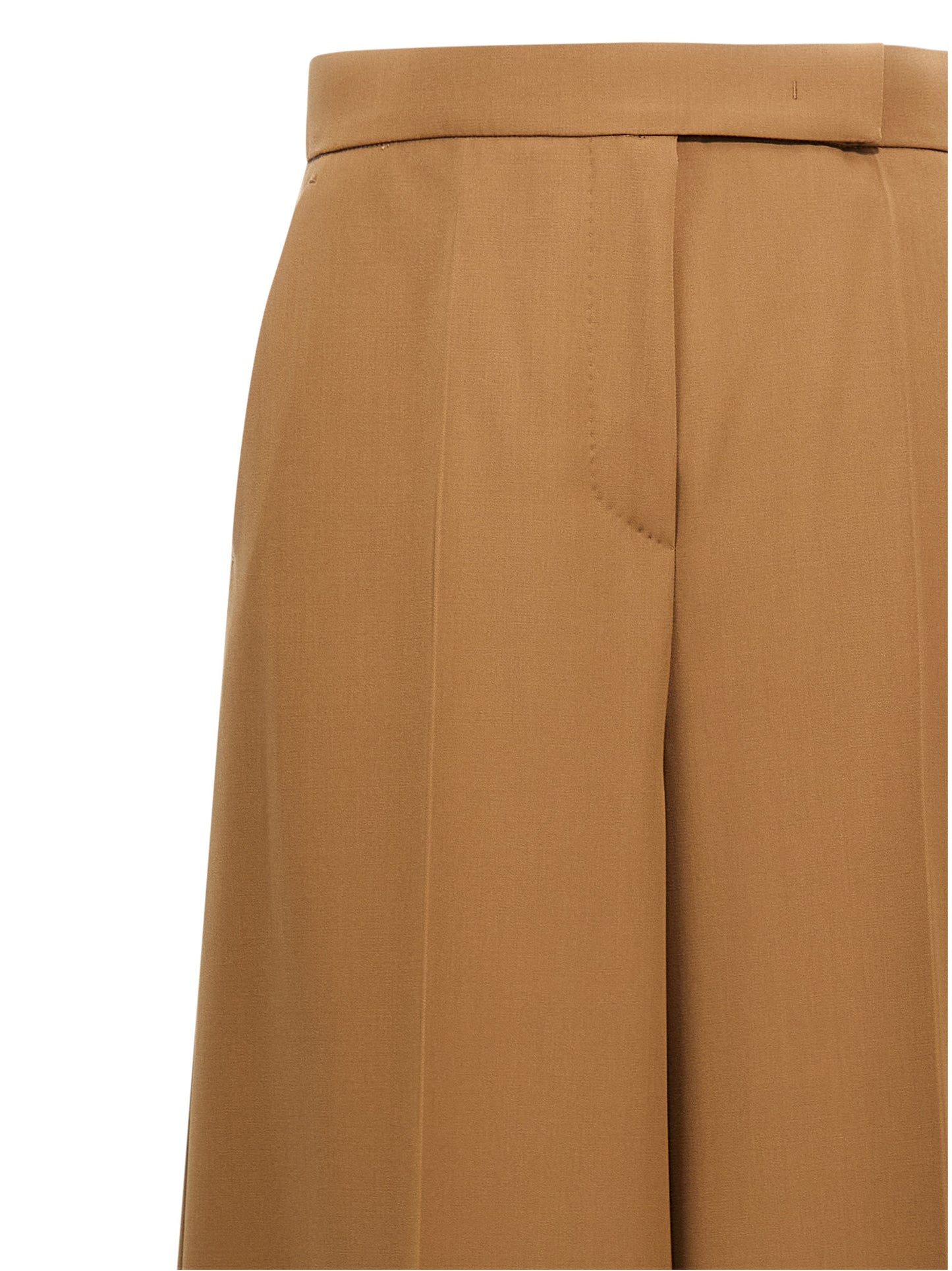 Brown Virgin Wool Casual Pants