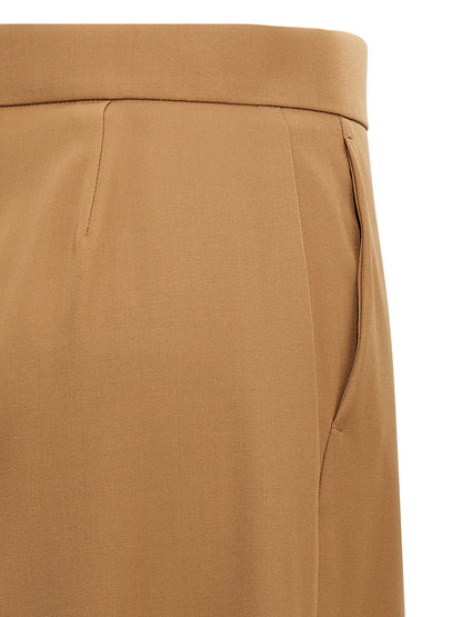 Brown Virgin Wool Casual Pants