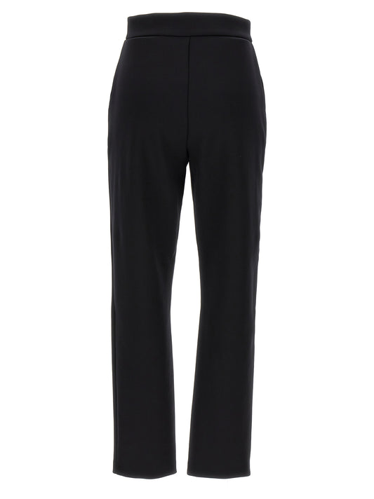 Black Polyamide Casual Pants