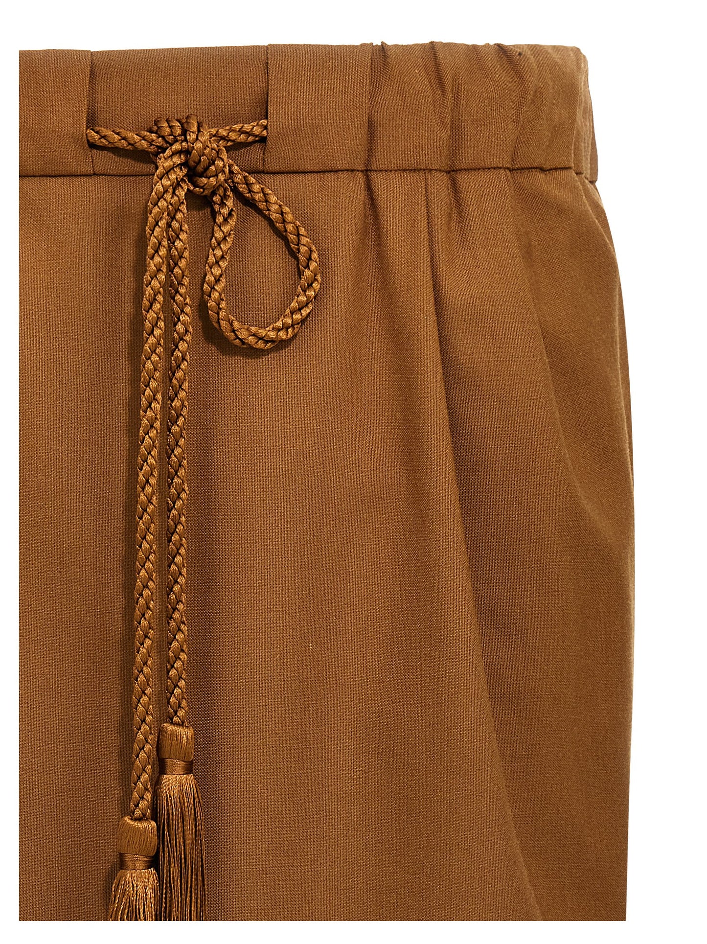 Brown Virgin Wool Long Skirt