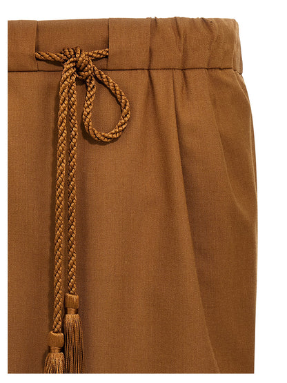 Brown Virgin Wool Long Skirt