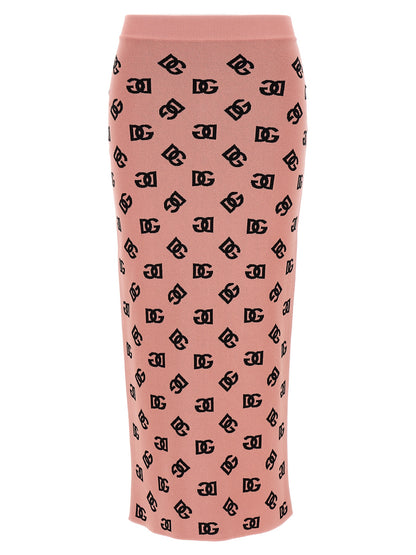 Multicolor Viscose Midi Skirt