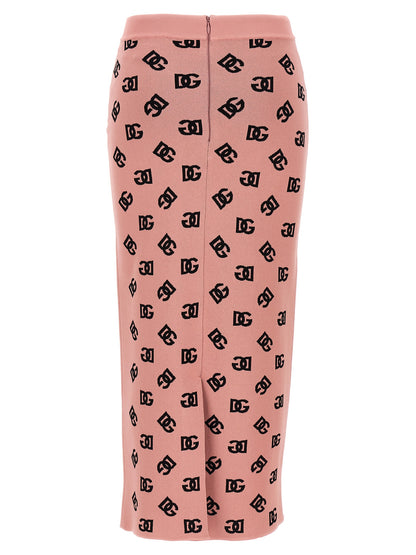 Multicolor Viscose Midi Skirt