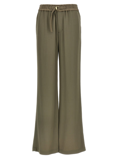 Beige Acetate Casual Pants