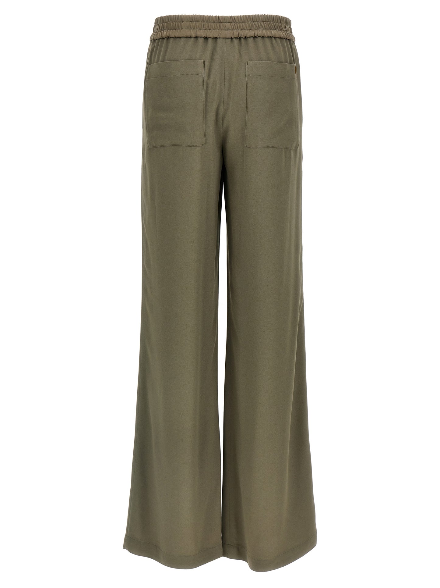 Beige Acetate Casual Pants
