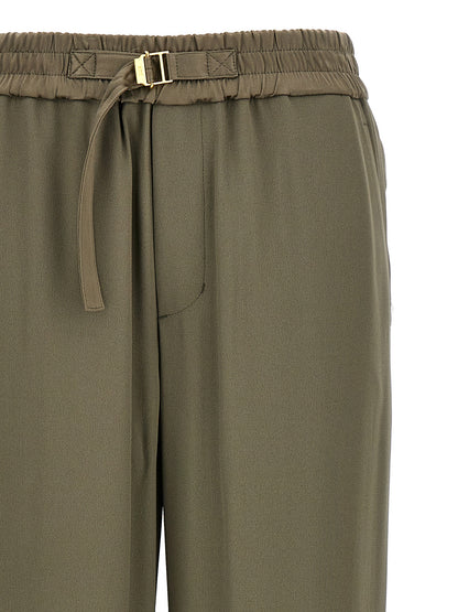 Beige Acetate Casual Pants