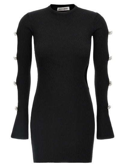 Black Viscose Short Dress