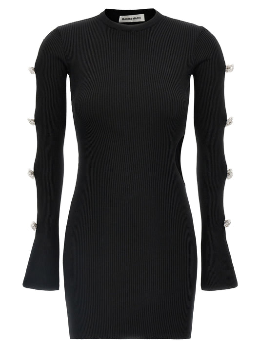 Black Viscose Short Dress