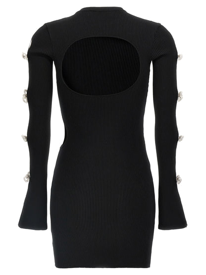 Black Viscose Short Dress