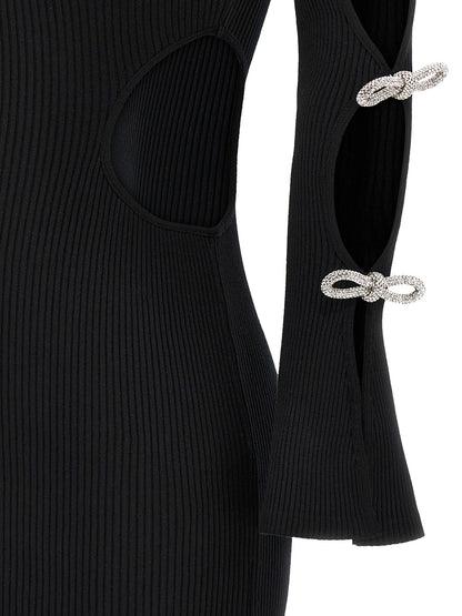 Black Viscose Short Dress