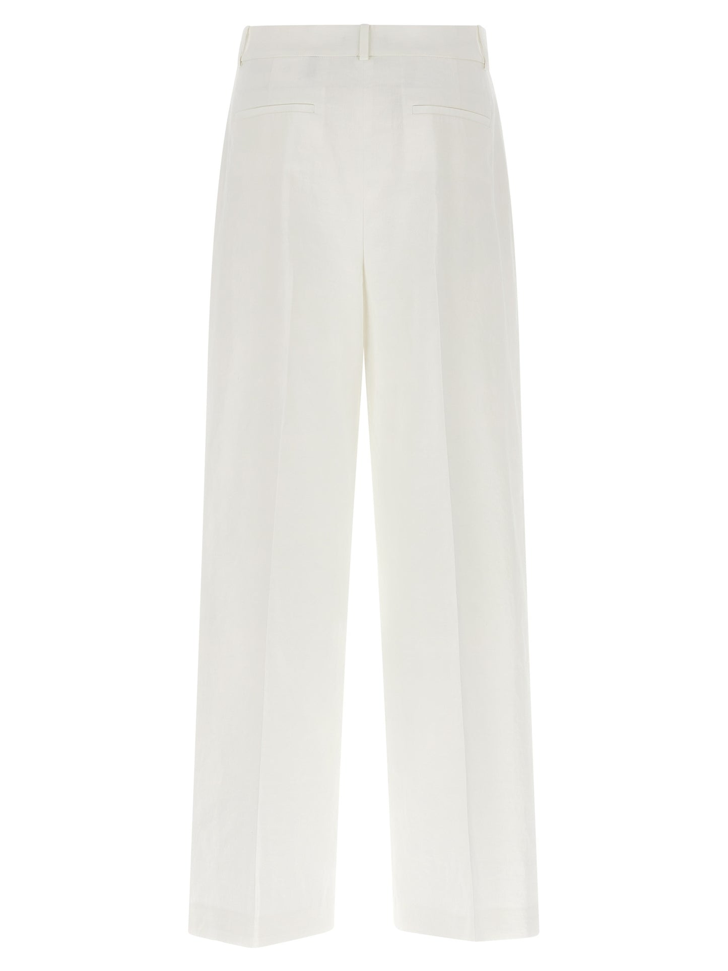 White Linen Casual Pants